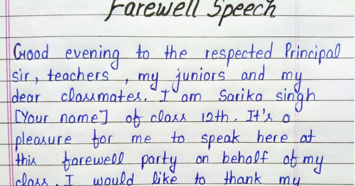 farewell speech for teacher